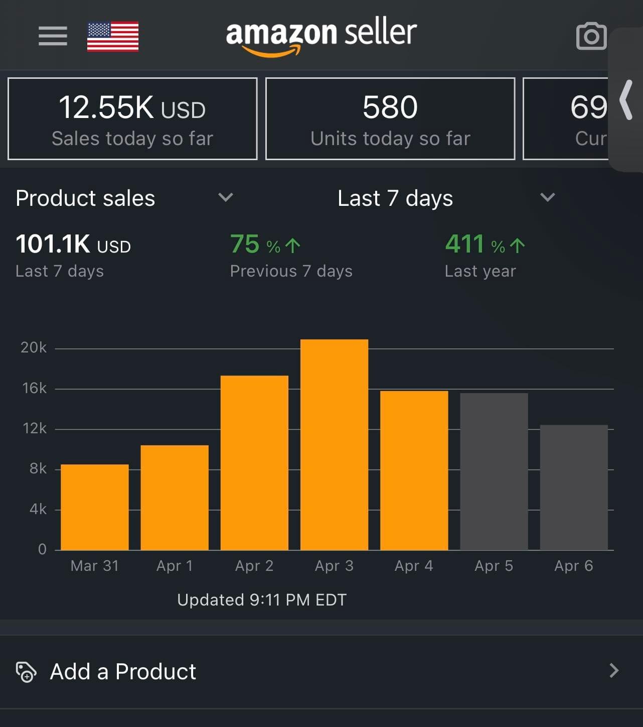 $100,000 in the past 7 days